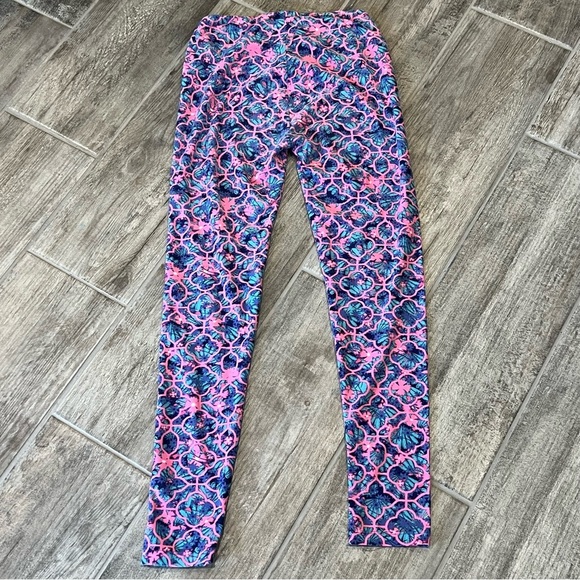 Patterned Leggings Pink Blue Teal Abstract Design Comfortable‎ Yoga Pants - Picture 4 of 7
